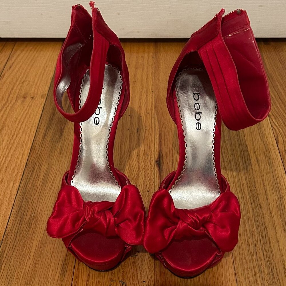 Red Bebe Heels - Size 7